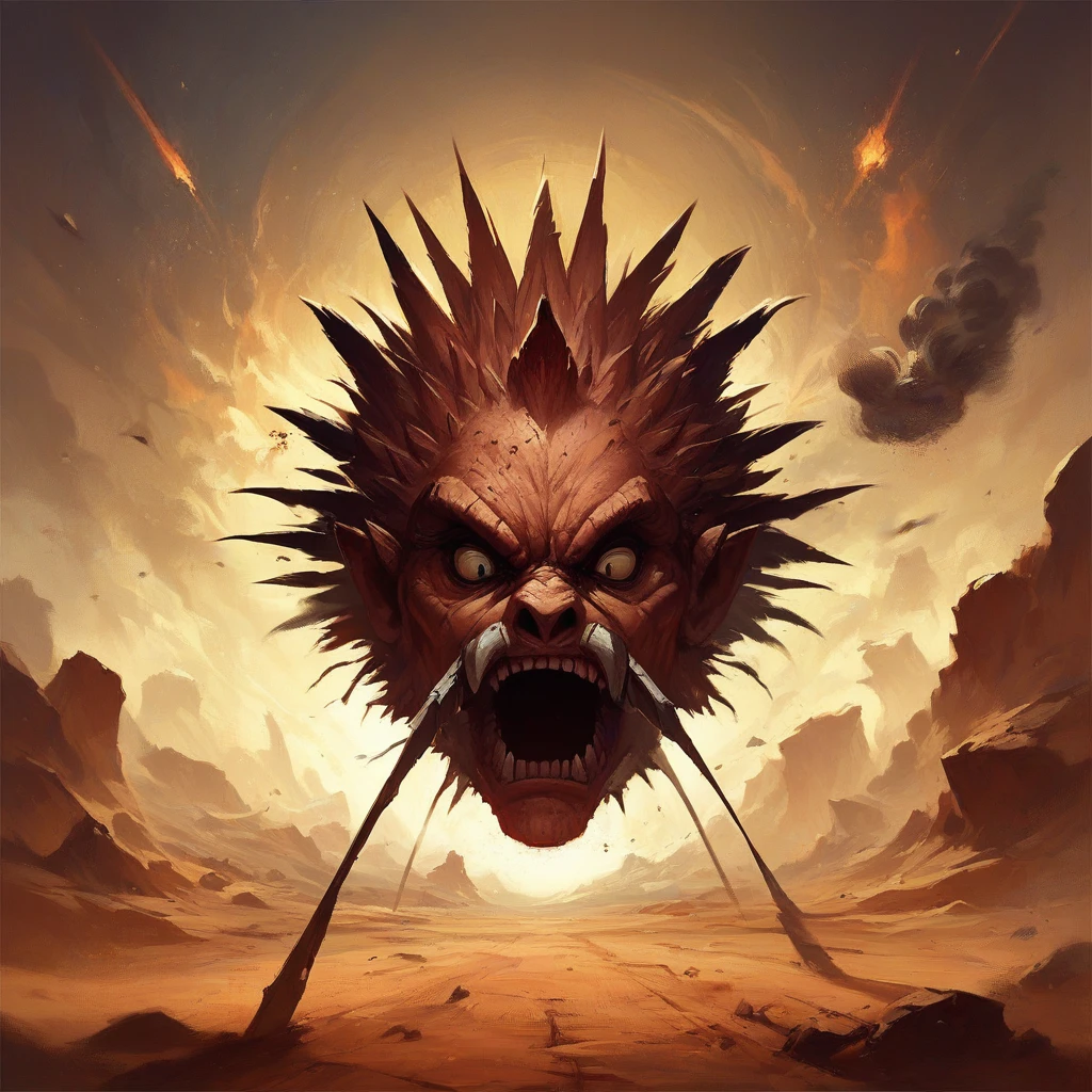score_9, score_8_up, score_7_up, score_6_up, score_5_up, score_4_up, rating_safe,source_western,intricate linework,action,epic,fov,perspective,a dust whirlwind blowing across a barren desert, solo,no humans