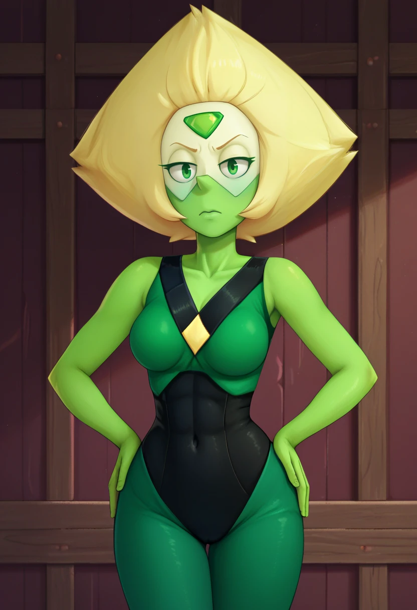 score_9,score_8_up,score_7_up,score_9,score_8_up,score_8,ultra detailed,beautiful face,beautiful hands,detailed background,detailed face,4k,HD,8k,highres,antialiasing,detailed,texture BREAK peridotSDXL,1girl,solo,looking at viewer,smile,blonde hair,medium breasts,dark green eyes,grin,black leotard,bodysuit,covered navel,colored skin,green skin,cowboy shot,room,room background,squatting, inflatable body, inflatable skin, latex skin, shiny skin, rubber skin, plastic skin, inflatable hair, plastic hair, shiny hair, rubber hair, latex hair, futanari, horse cock futanari, horsecock, cum dripping from tip of cock, latex cock, puddle of cum at feet, whole character in view, barefoot, grabbing own breasts with both hands, squeezing own breasts, blushing, cum on own feet, extra shiny skin, seam lines, dollification, dollified peridot, inflatable peridot