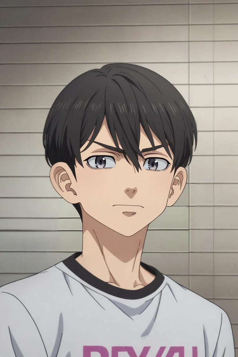 score_9, score_8_up, score_7_up, source_anime, rating_safe, intricate details, anime screencap, , official style, , , 1boy, solo, male focus, <lora:naoto_tachibana_pony:1>, naoto_tachibana, black hair, grey eyes, short hair, hair between eyes, symmetry, gym, dawn, dynamic pose, wavy mouth, , <lora:sdxl_lightning_8step_lora:1>