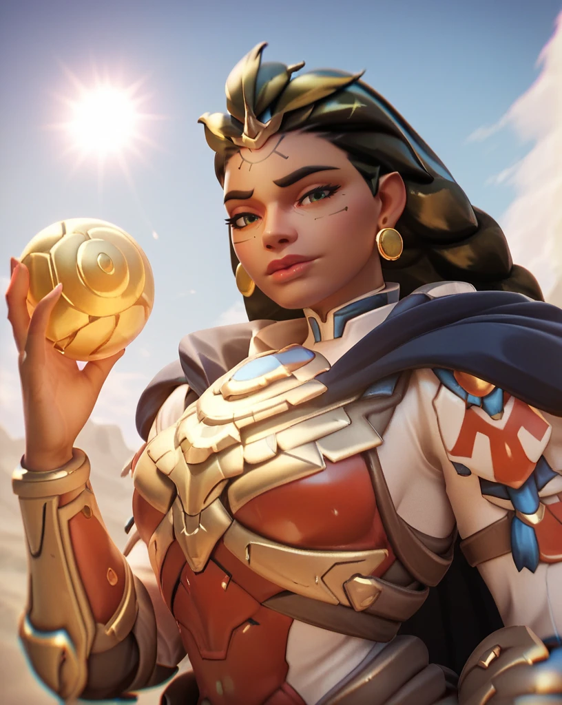 score_9, score_8_up, score_7_up, score_6_up, 1girl, 2.5d, 1girl, portrait, illari (Overwatch) <lora:illari_pony-000030:1>, incan pyramids background, armor, holding a sun in her hand
