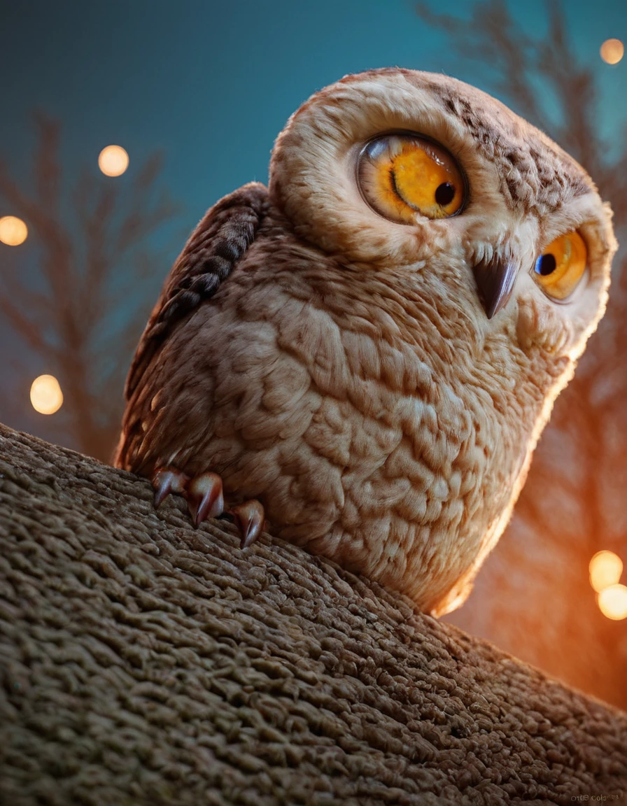 Cinematic Lighting score_9, score_8_up, score_7_up, detaillora, 1owl, sitting on a tree, night . Dramatic lighting, high contrast, detailed shadows, high-resolution, Close-Up score_9, score_8_up, score_7_up, detaillora, 1owl, sitting on a tree, night . Detailed macro perspective, highly detailed, high-resolution, intricate textures