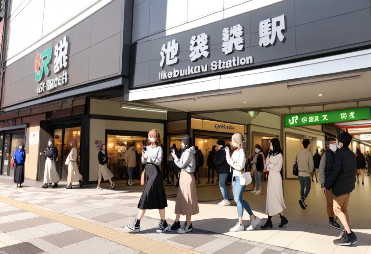 masterpiece, best quality, very aesthetic, absurdres,
ikebukuro_higashiguchi, storefront, multiple girls, multiple boys, bag, real world location, 6+girls, brown hair, long hair, sneakers, skirt, pants, shirt, denim, shoes, handbag, phone, black hair, short hair, walking, long skirt, 6+boys, jeans, dress, white footwear, hoodie, outdoors
 <lora:ikebukuro_higashiguchi_SDXL_V1:1>