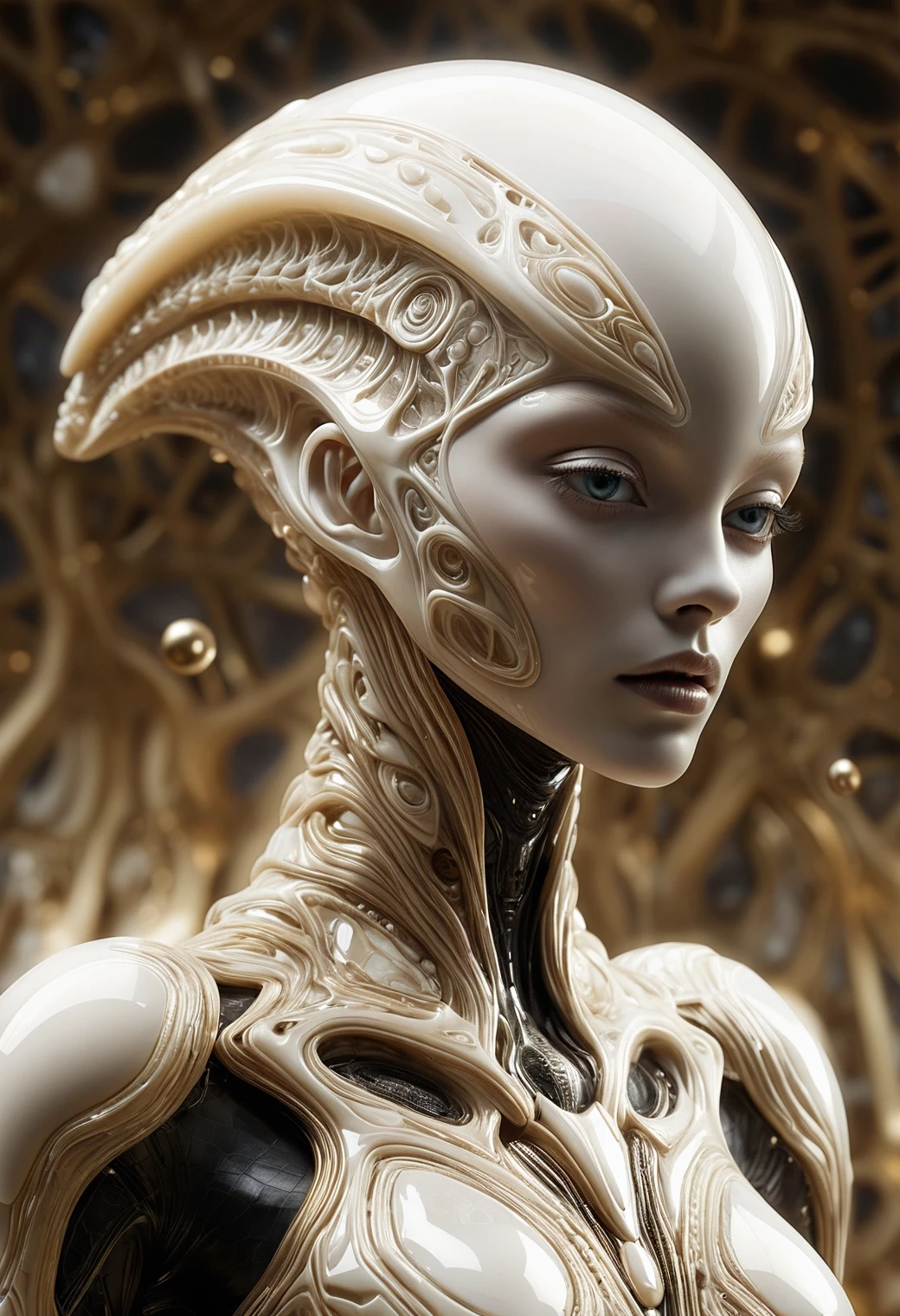 cinematic photo imagine, dream of, alien-themed Luxury Fashion glimmering transformation, Alabaster and Beige fractal art, National Geographic, biomorphic forms, Really long "The Fields of Fortitude", geometric patterns, Luxury Fashion, often for designer brands, high-quality materials, or exclusive luxury. . extraterrestrial, cosmic, otherworldly, mysterious, sci-fi, highly detailed, imagine, dream of, alien-themed Luxury Fashion glimmering transformation, Alabaster and Beige fractal art, National Geographic, biomorphic forms, Really long "The Fields of Fortitude", geometric patterns, Luxury Fashion, often for designer brands, high-quality materials, or exclusive luxury. . extraterrestrial, cosmic, otherworldly, mysterious, sci-fi, highly detailed . 35mm photograph, film, bokeh, professional, 4k, highly detailed