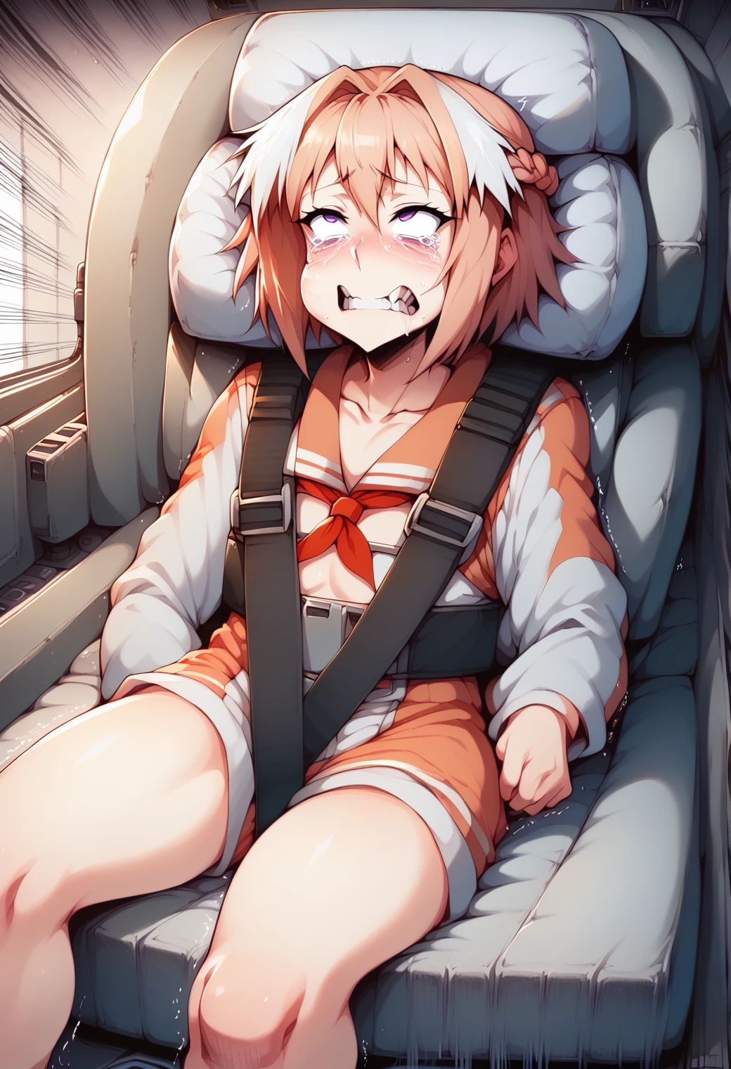 score_9,score_8_up,score_7_up, BREAK
1boy, astolfo, femboy, feminine male, solo, gf0rc3xl, full body, clenched teeth, (speed lines:2.0), motion blur, (cheek bulge:1.2), crying with eyes open, pilot chair, cushion, cockpit, (sailor outfit:1.2), (trembling:1.8), braided ponytail, indoors, dark room, dark background, three quarter view, arms to sides, hands to sides, pinned against wall, pinned, wrinkles, bags under eyes, (rotation, spinning:1.2), <lora:2024-06-02_17-06-55-save-920-10-0:1.2>
