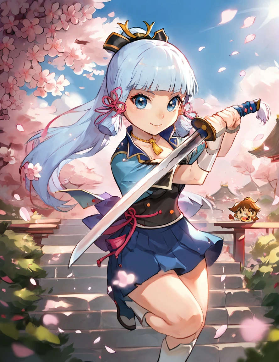score_9, score_8_up, score_7_up, (((chibi,disney,parody))),
low guard sword parry stance,holding sword,
kamisato ayaka,
solo,looking at viewer,(cute),
(scenery, east asian background),cherry blossoms,
<lora:low_guard_parry_stance:1>