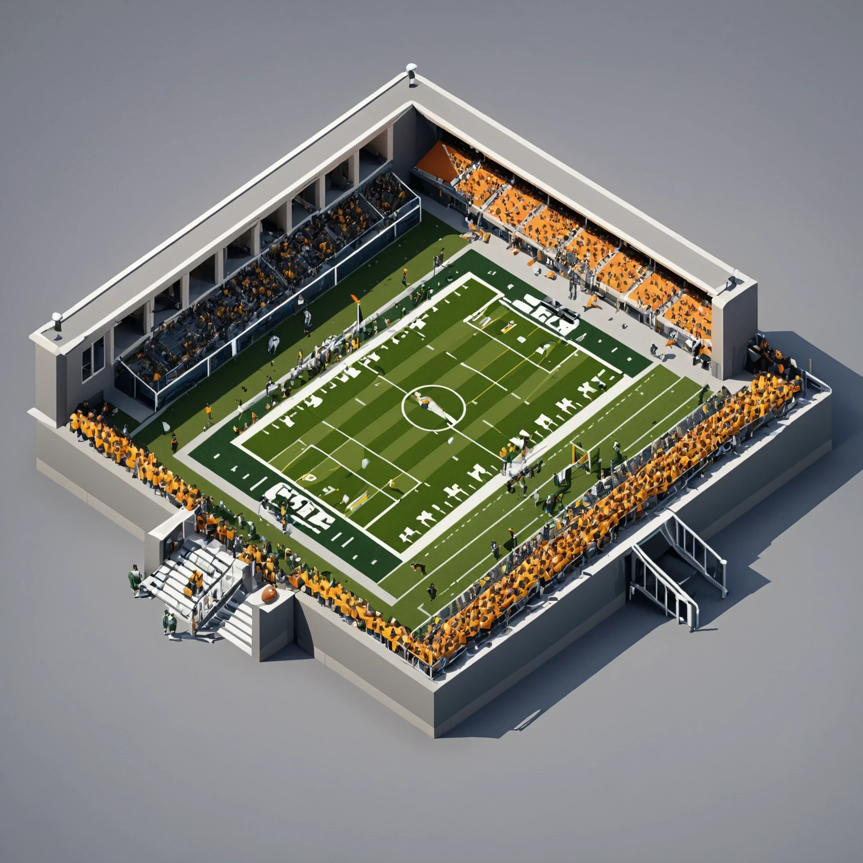 isty03 style. isometric <lora:isometric_isty03_style:1>
cartoon
High sch(:0)ool football game and spirited, Gray background,
detailed, professional, slick, 3d, unreal engine, render, ray tracing,
high quality, masterpiece, highres,