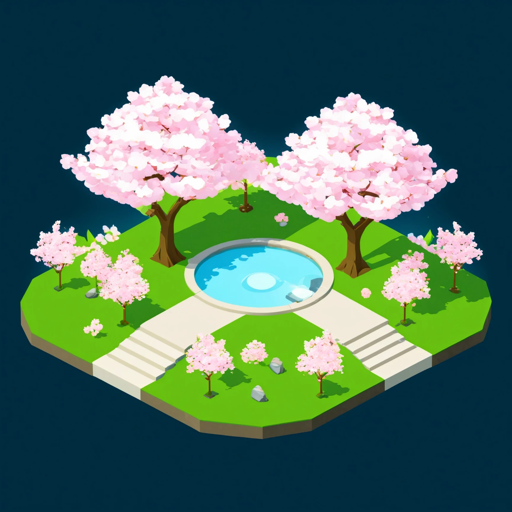 isty01 style. isometric <lora:isometric_isty01_style:1>
cartoon
Cherry blossom park and spring day, Peach background,
detailed, professional,  slick, 3d, unreal engine, render, ray tracing,
high quality, masterpiece, highres,