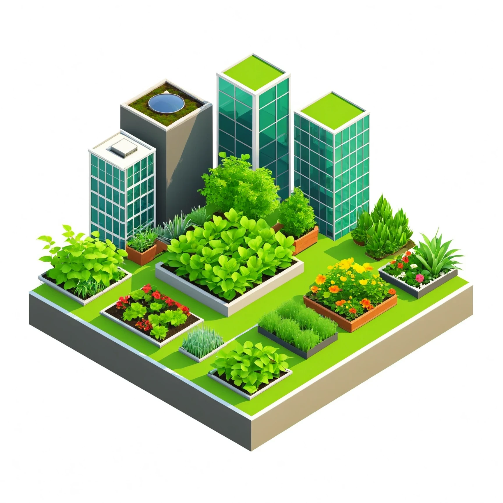 isty02 style. isometric <lora:isometric_isty02_style:1>
realistic
Rooftop garden and urban skyline view, Green background,
detailed, professional,  slick, 3d, unreal engine, render, ray tracing,
high quality, masterpiece, highres,