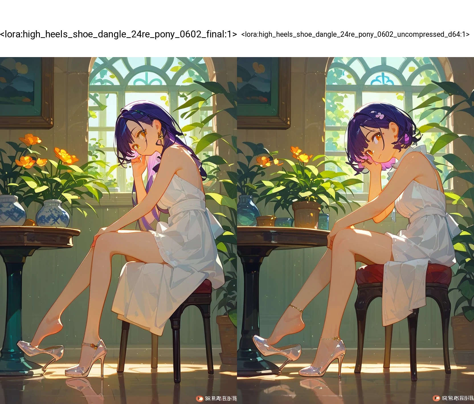 score_9_up score_8_up score_7_up, 1girl, high heels shoe dangle, sitting, from side, looking at viewer
<lora:high_heels_shoe_dangle_24re_pony_0602_final:1>