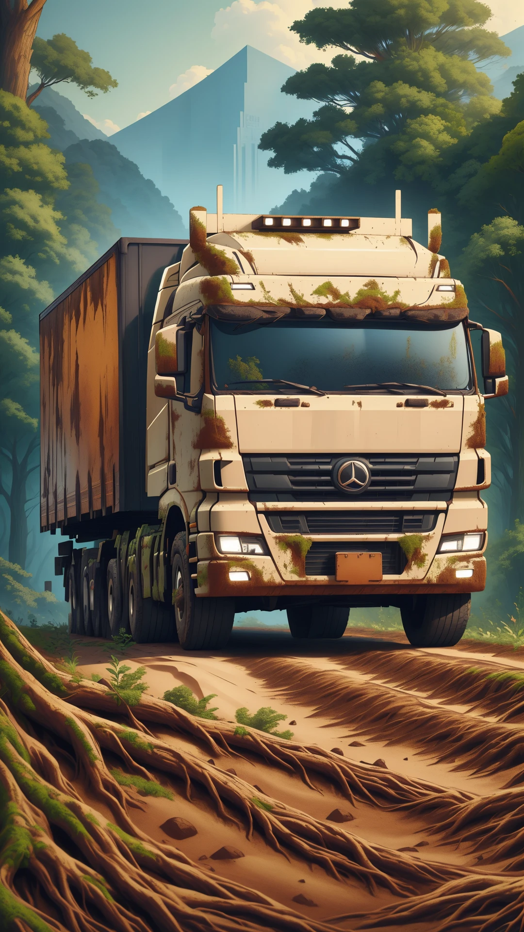 <lora:ElementEarth:0.9>ElementEarth truck, nature inspired, natural, earth, dirt, (Masterpiece:1.3) (best quality:1.2) (high quality:1.1)