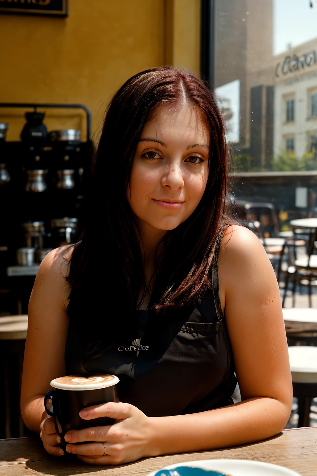 <lora:CassieLeanne:0.8>,  full color portrait of a young woman, having coffee at a vintage cafe, natural light, RAW photo, subject, 8k uhd, dslr, soft lighting, high quality, film grain, Fujifilm XT3, Nikon D850