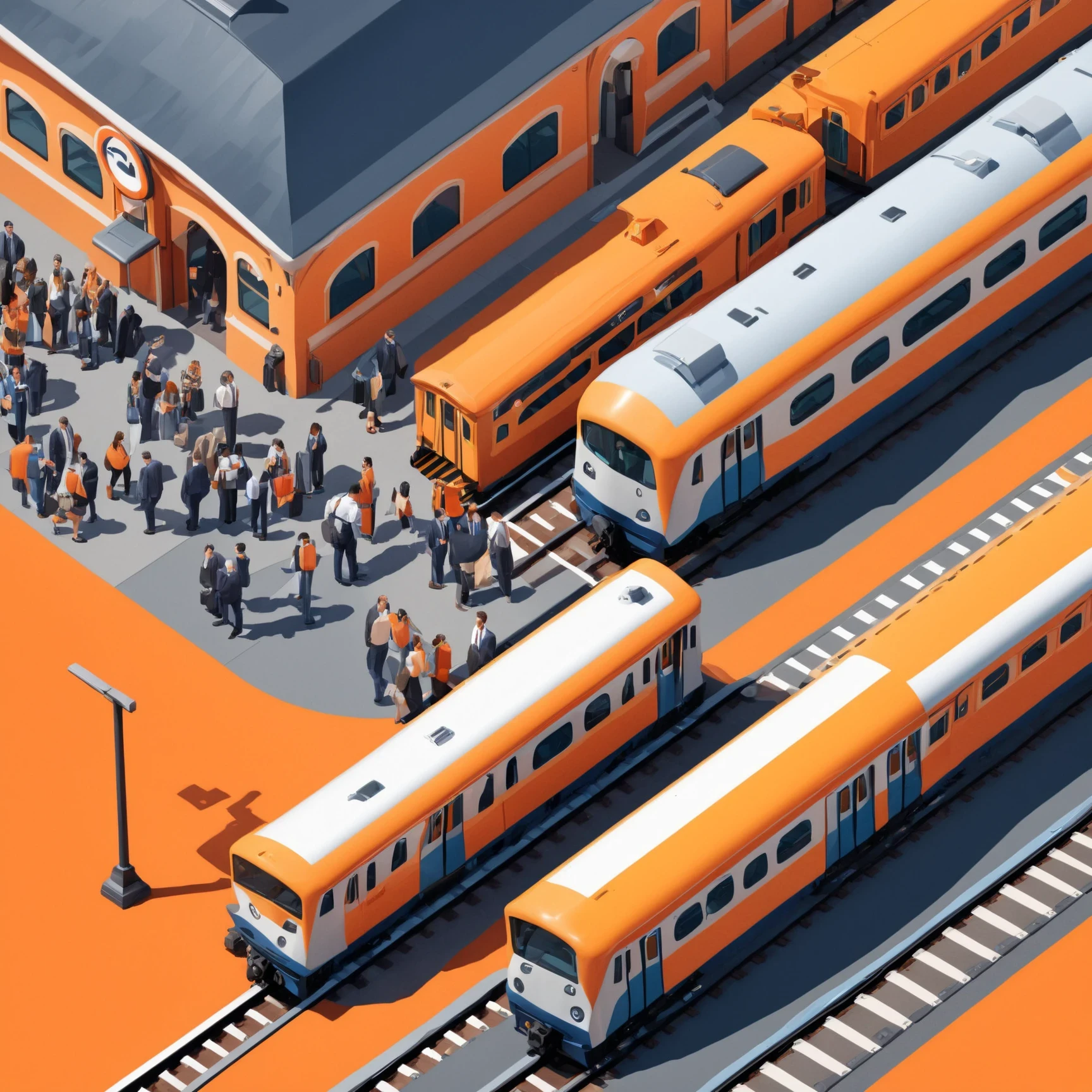 isty03 style. isometric <lora:isometric_isty03_style:1>
cartoon
Busy train station and commuters, Orange background,
detailed, professional, slick, 3d, unreal engine, render, ray tracing,
high quality, masterpiece, highres,