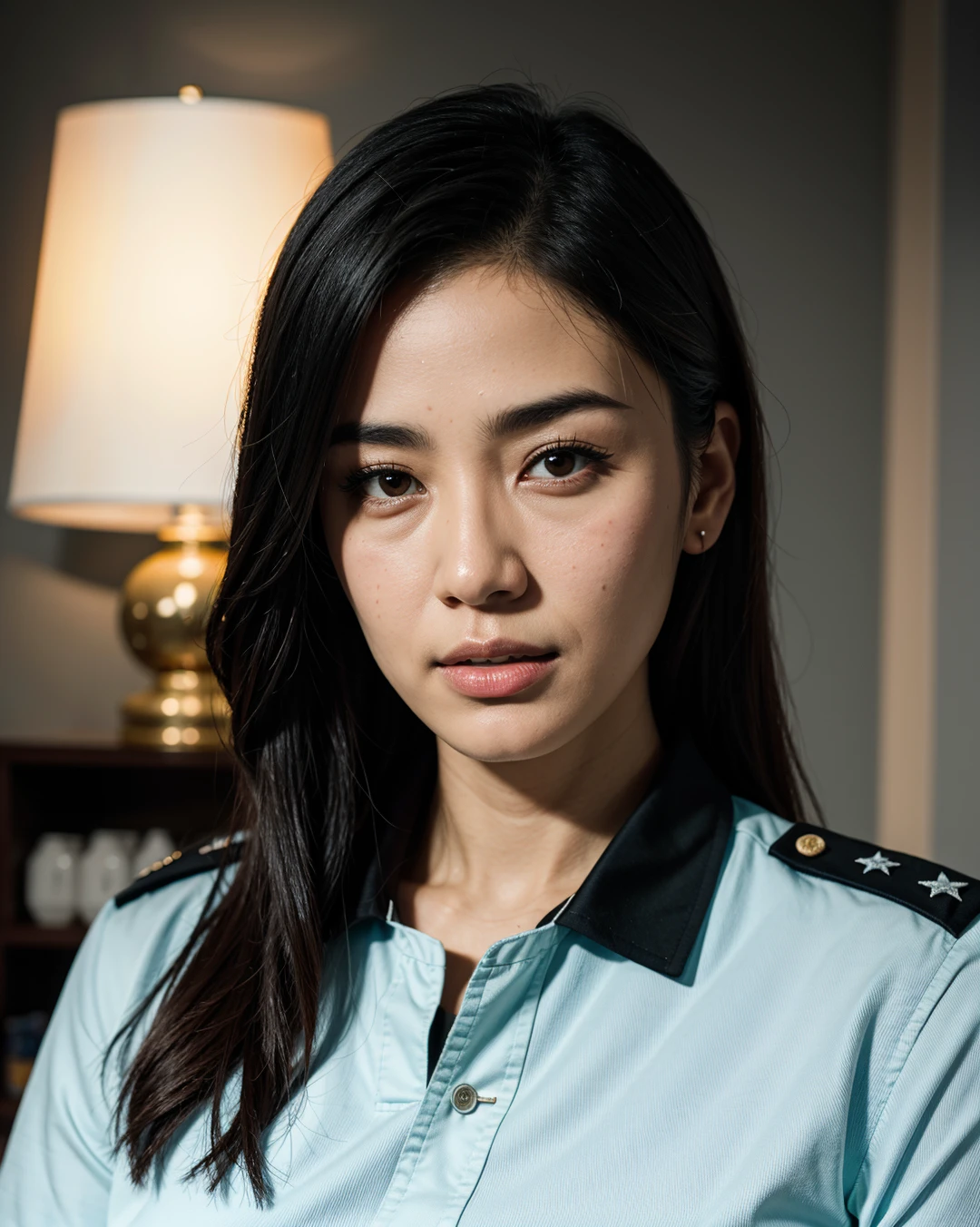palette knife oil painting portrait of a female asian police psychiatrist, extreme detail, artstation trending, artgerm, deviant art, octane, substance, art history 8 k, highres