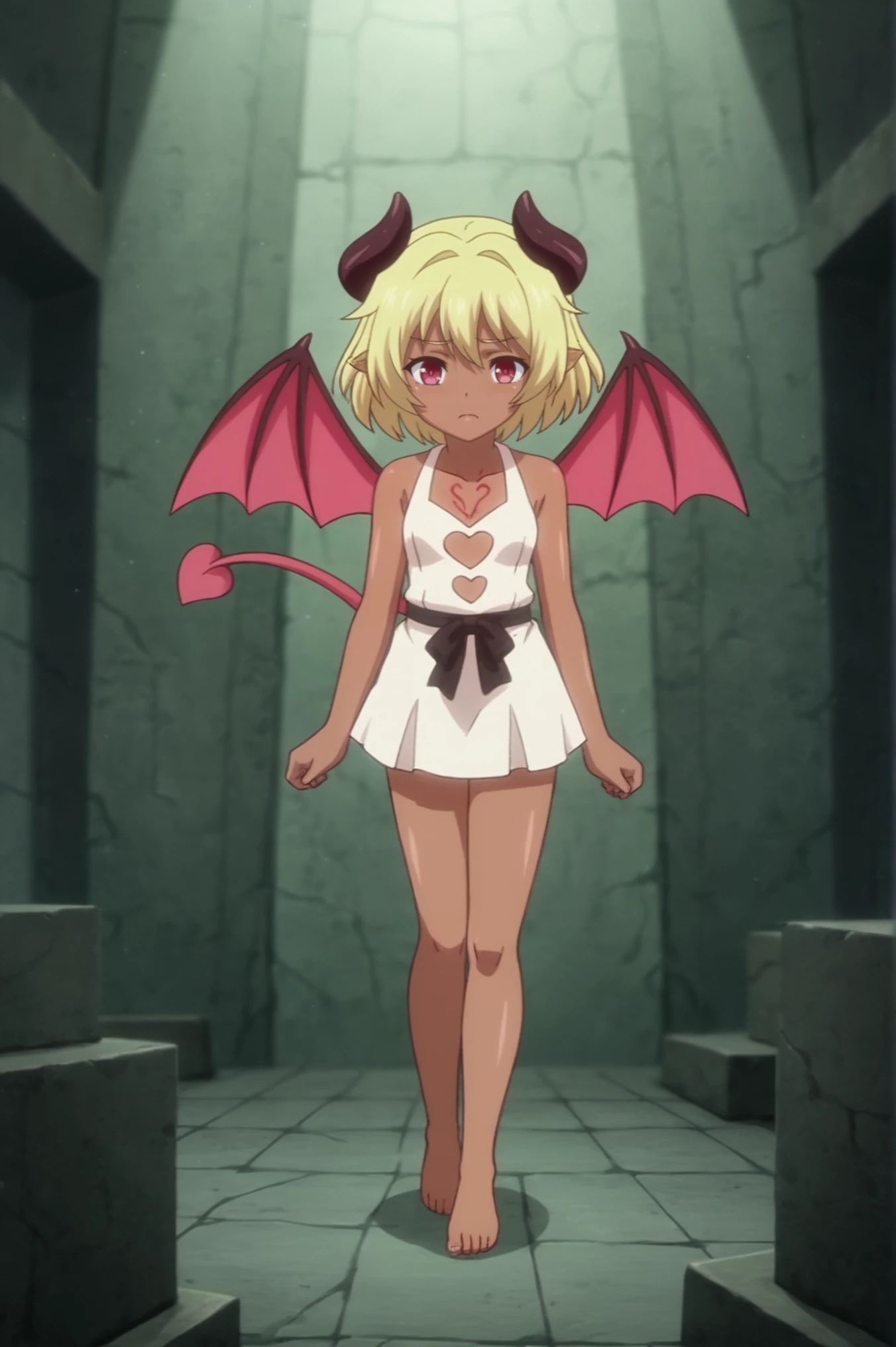 rating_safe, anime screencap, score_8_up, score_7_up, score_6_up, score_5_up, Lily, demon wings, demon tail, Maze-like, Traps, Monstrous Guardians, <lora:Muma_no_Machi_Cornelica_v2:0.8> <lora:sdxl_lightning_4step_lora:1>