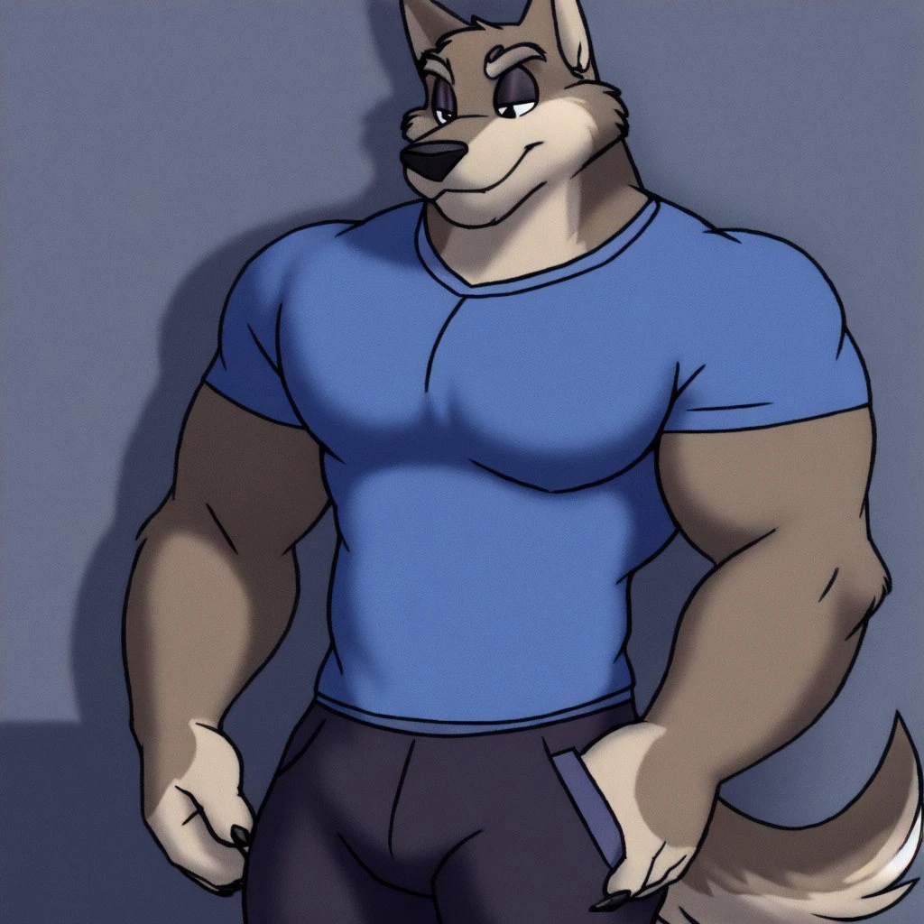 (masterpiece, 4K, ultra detailed), dog furry, masculine, short hair, single, smooth lining, smooth shading, noon, masculine, lean, park, orchard, naked, small penis, cartoony, blue detailed eyes