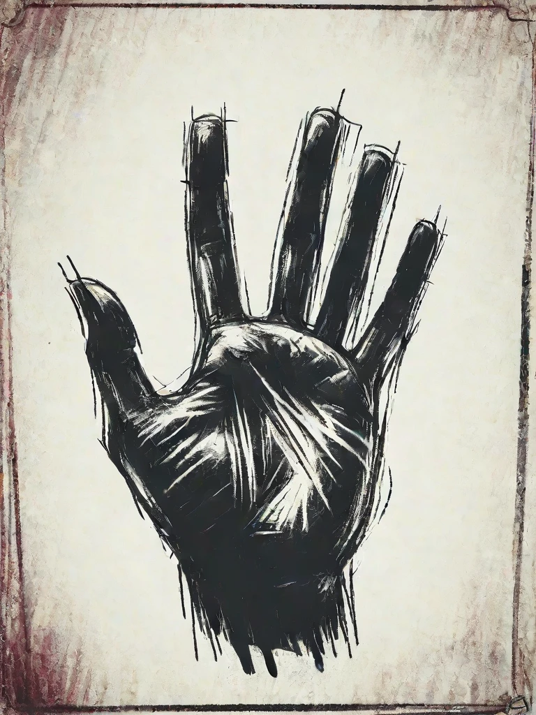 a vintage grunge hand, vibrant, poster, dark fantasy