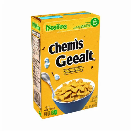cereal box, food, food focus, english text, no humans, light green, simple background <lora:Cereal_Box:1>