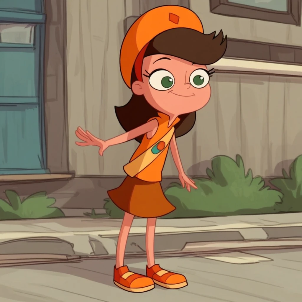 score_8, score_9, solo, adyson, brown hair, hat, green eyes, skirt