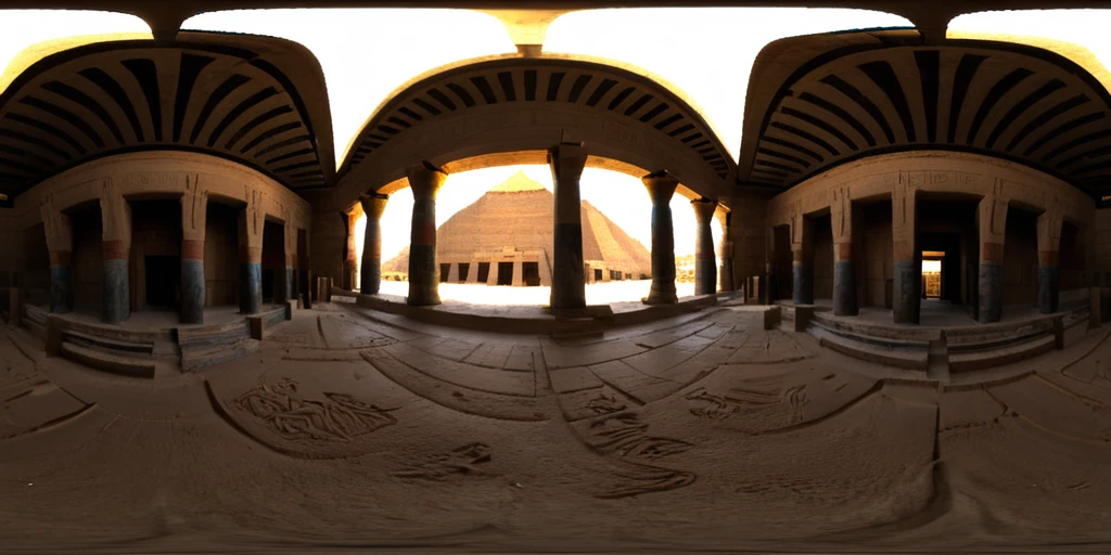 hdri-360, egyptian temple <lora:HDRI_-_360_Degree_Skybox_Creator_for_SDXL:1>