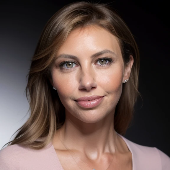 1girl, beautiful face, looking at viewer, solo, long hair, smile, brown hair, perfect eyes, brown eyes, jewelry, earrings, teeth, necklace, black background, portrait, realistic, pink lips, pouty lips, high resolution, ultra detailed, best quality, masterpiece <lora:alina_habba:0.9>