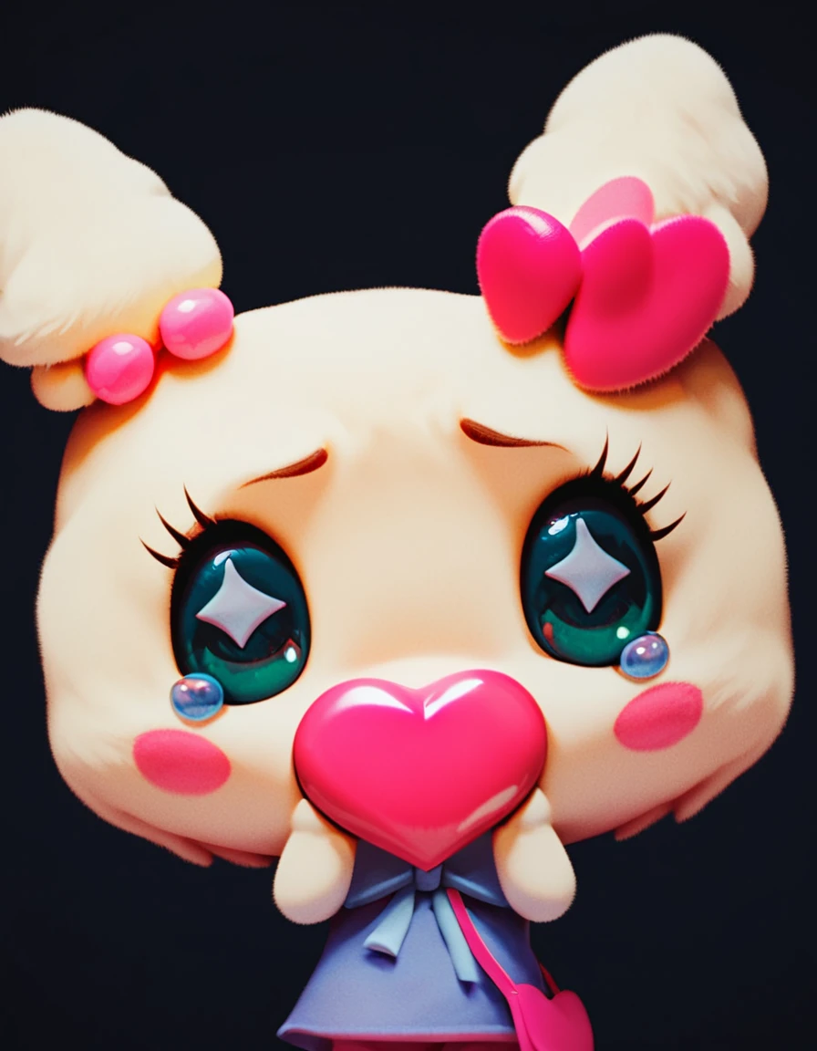 score_9, score_8_up, score_7_up,
source_furry, sanrio,
l0vel1tchi,
((cute)), holding heart symbol,
(shy),
disney style, manga,
simple black background,
<lora:lovelitchi_r2:0.9>