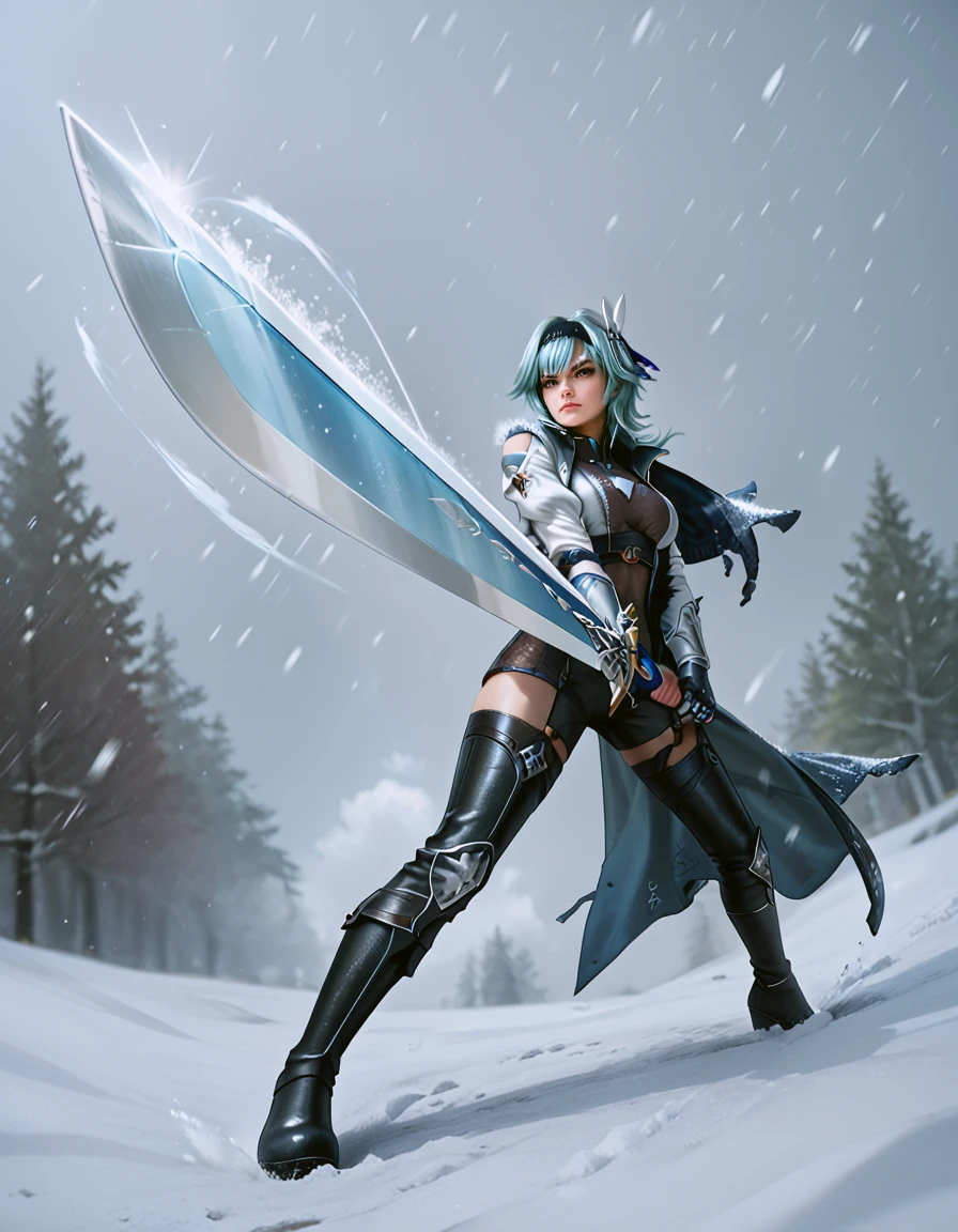 score_9, score_8_up, score_7_up,
eula, brave perspective, two-handed,holding sword,serious, focused,
realistic epic fantasy background,
snow, ((snowstorm, wind)),
 <lora:Brave_perspective:0.9>