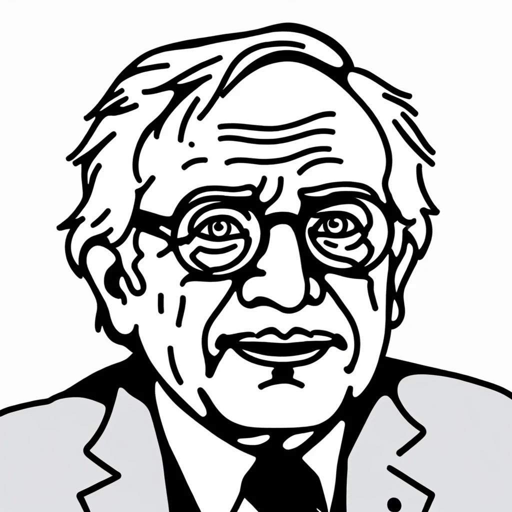 tcc_simple_illustration, simple drawing of  bernie sanders, black and white
 <lora:Simple_Bold_Illustration:1.1>