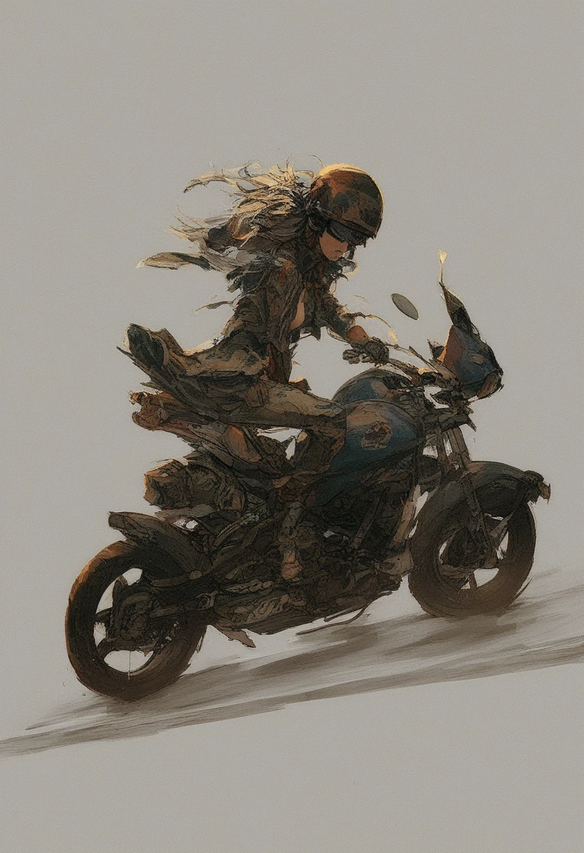 score_9, score_8_up, score_7_up, score_6_up, nude girl riding motorcycle, motorcycle helmet, concept art, (color), <lora:MGS_Concept_Art_Style:1>