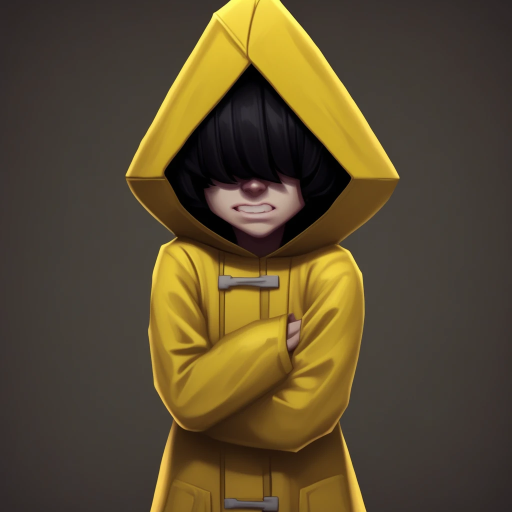 Hair covering eyes, Yellow Raincoat, Yellow raincoat, Six (Little Nightmares