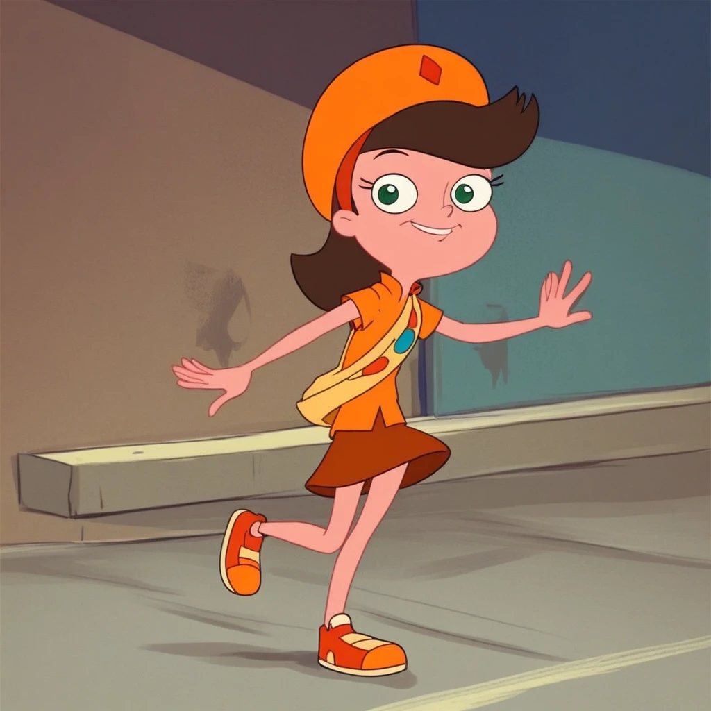 score_8, score_9, solo, adyson, brown hair, hat, green eyes, skirt