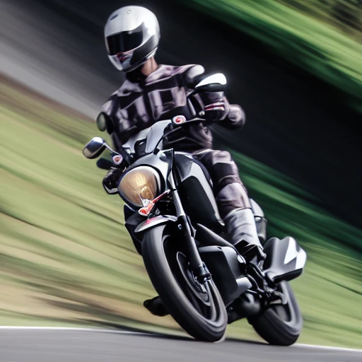 150cc, riding, ground vehicle, from above, scenery, photo background, leaning, motorcycle helmet, motor vehicle, cornering, blurry background, male focus, motorcycle, pants, india, wheel, no humans, simple background