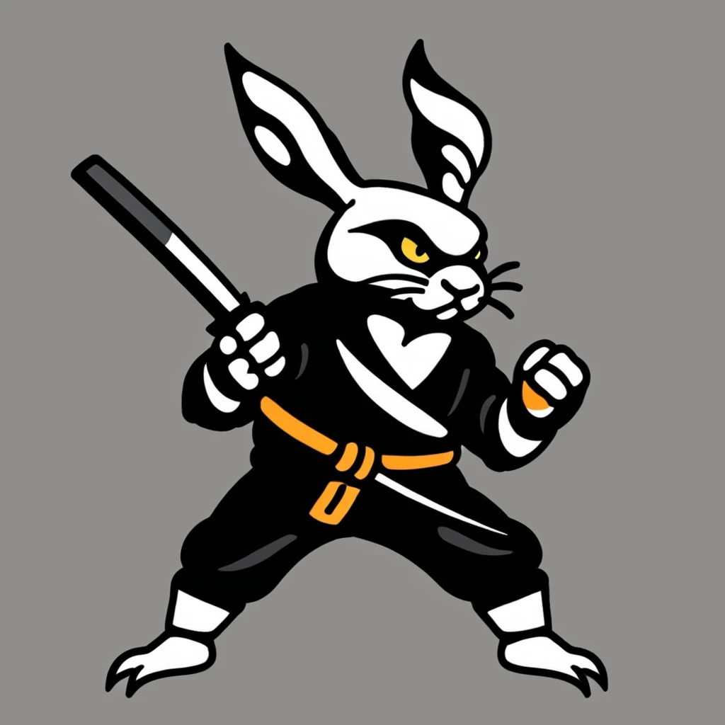 tcc_simple_illustration, stylized drawing of a ninja rabbit, angry
<lora:Simple_Bold_Illustration:1.1>