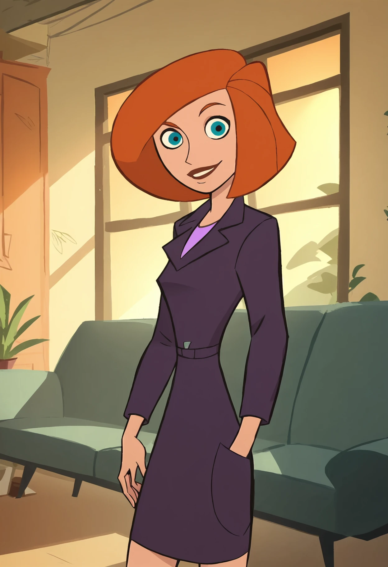 <lora:AnnPossiblePony1.0:1>AnnP, 1girl, purple jacket, solo, orange, hair, blue eyes, short hair, standing, score_9, score_8_up,smile,  score_7_up, score_6_up, score_5_up, score_4_up, looking at viewer,indoors,