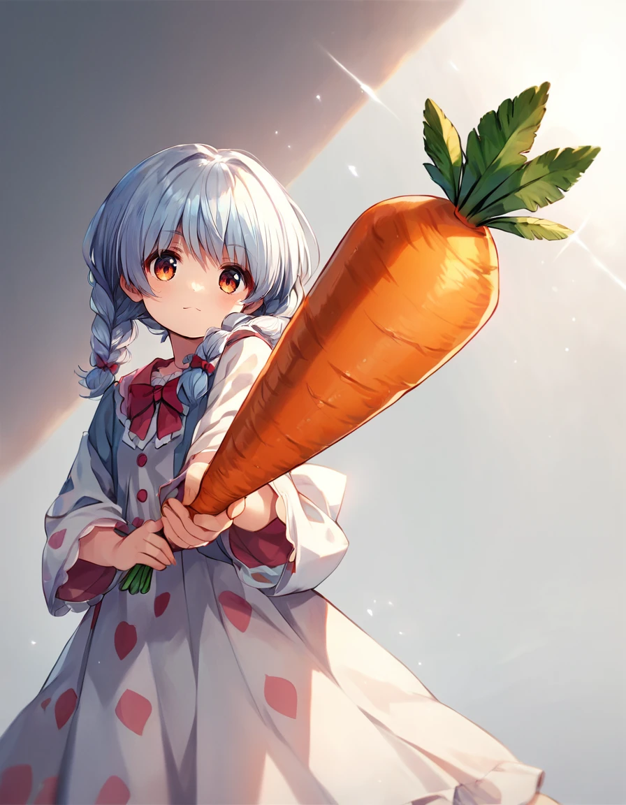 score_9, score_8_up, score_7_up,
source_anime,
two-handed,brave-perspective,solo,looking at viewer,
usada pekora,holding oversized carrot,
<lora:Brave_perspective:1>