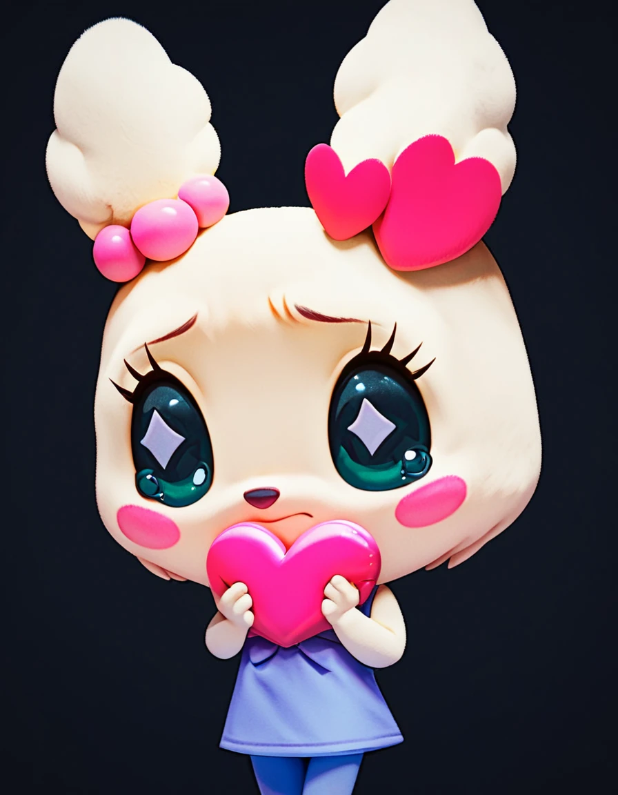 score_9, score_8_up, score_7_up, 
source_furry, sanrio,
l0vel1tchi, 
((cute)), holding heart symbol,
(shy),
disney style, manga,
simple black background,
 <lora:lovelitchi_r2:0.9>