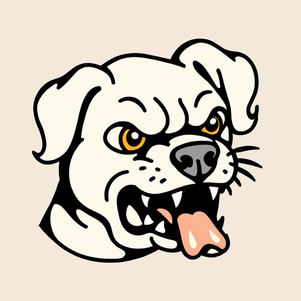 tcc_simple_illustration, bold drawing of an angry puppy <lora:Simple_Bold_Illustration:1.1> bold outlines,