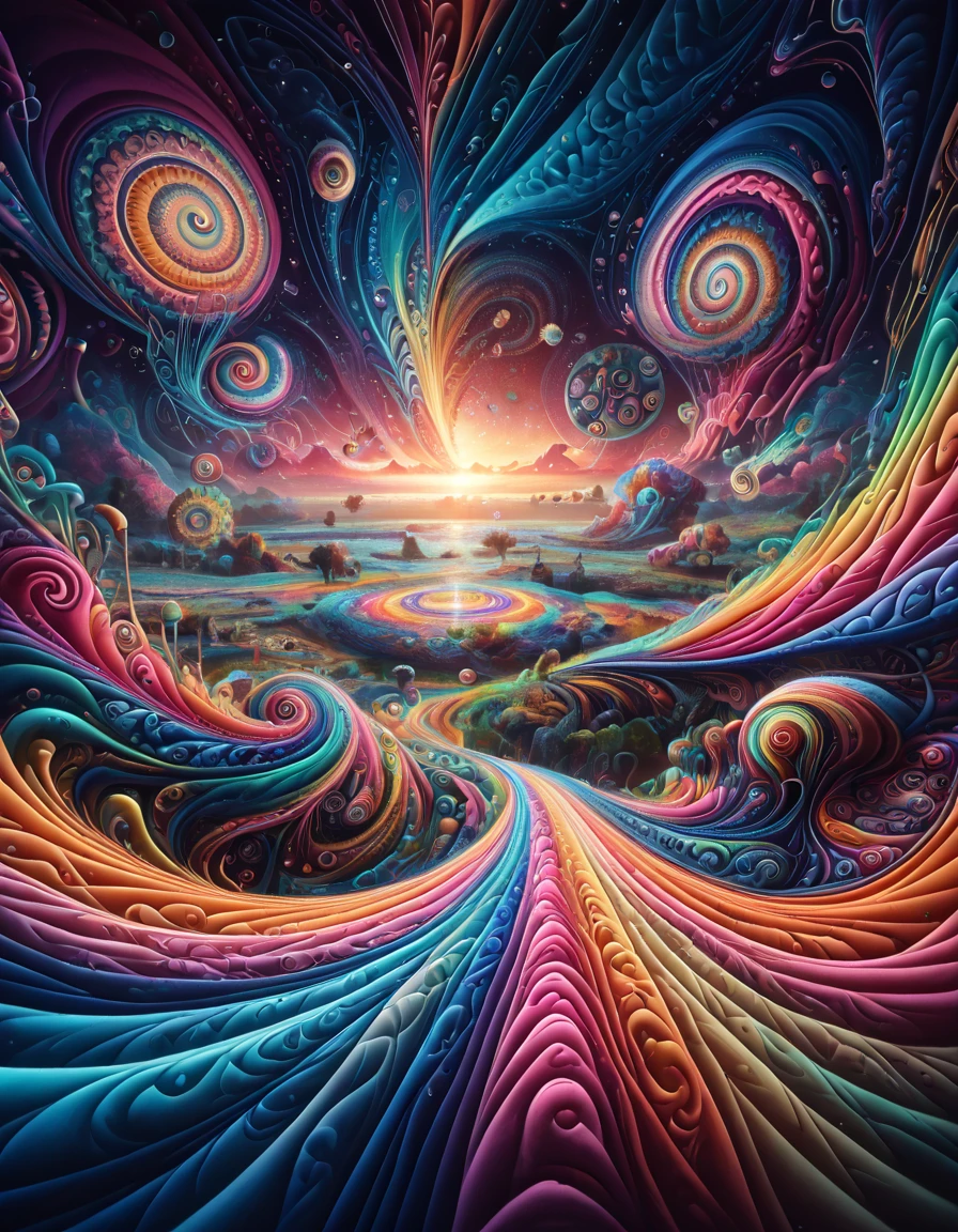 Masterpiece score_9, score_8_up, score_7_up, psychedelicv2lora, trippy, colorful, abstract, scenery, landscape . Exquisite detail, flawless composition, high-resolution, stunning quality