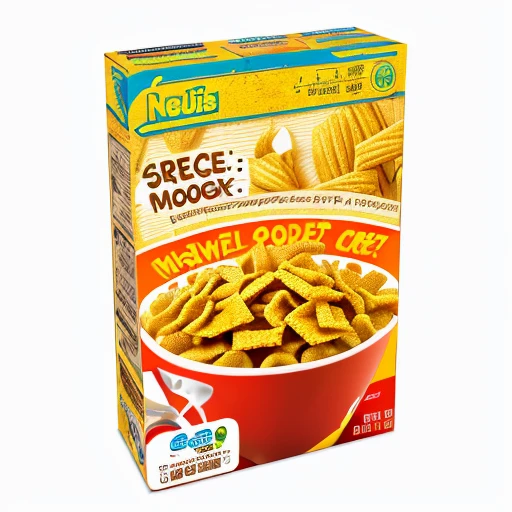 cereal box, food, food focus, english text, no humans, blue, simple background <lora:Cereal_Box:1>