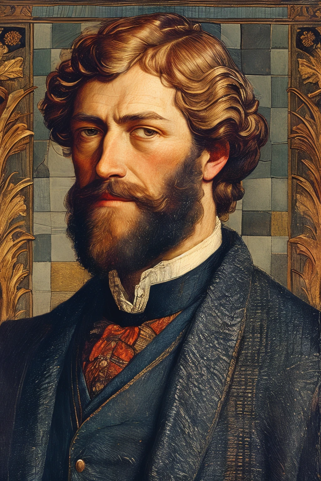 masterpiece,best quality,<lora:tbh192-:1>,style of  William Morris portrait of noble man