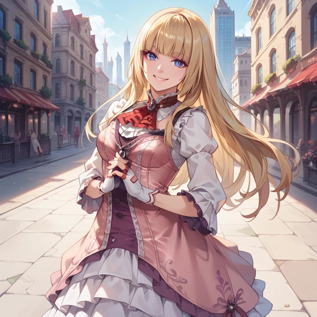 score_9, score_8_up, score_7_up, best quality, masterpiece, source_anime, zPDXL2, BREAK
1girl, solo, <lora:liliv1:1>lili, blonde hair, blue eyes, lilit7, pasntyhose, purple, fingerless gloves, dress, city, , smile, happy
Standing with hands clasped behind the back