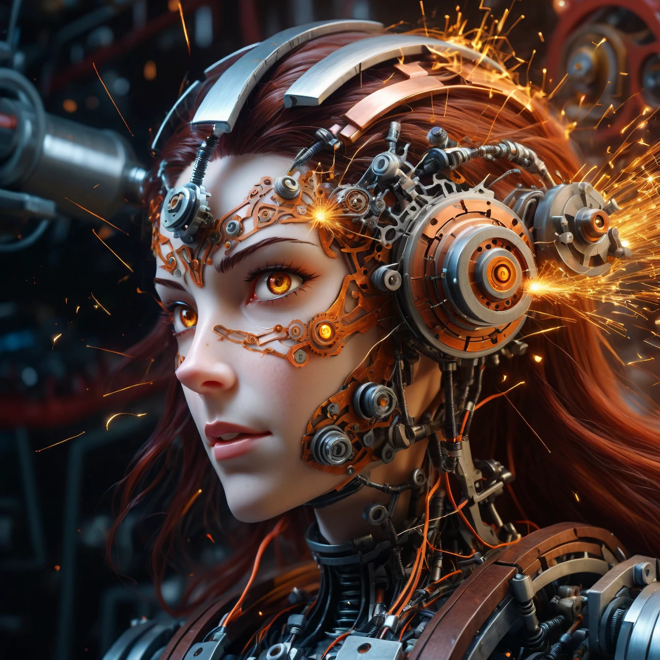 sparks, a mechanical female head, highly detailed <lora:sparks-xl:1>