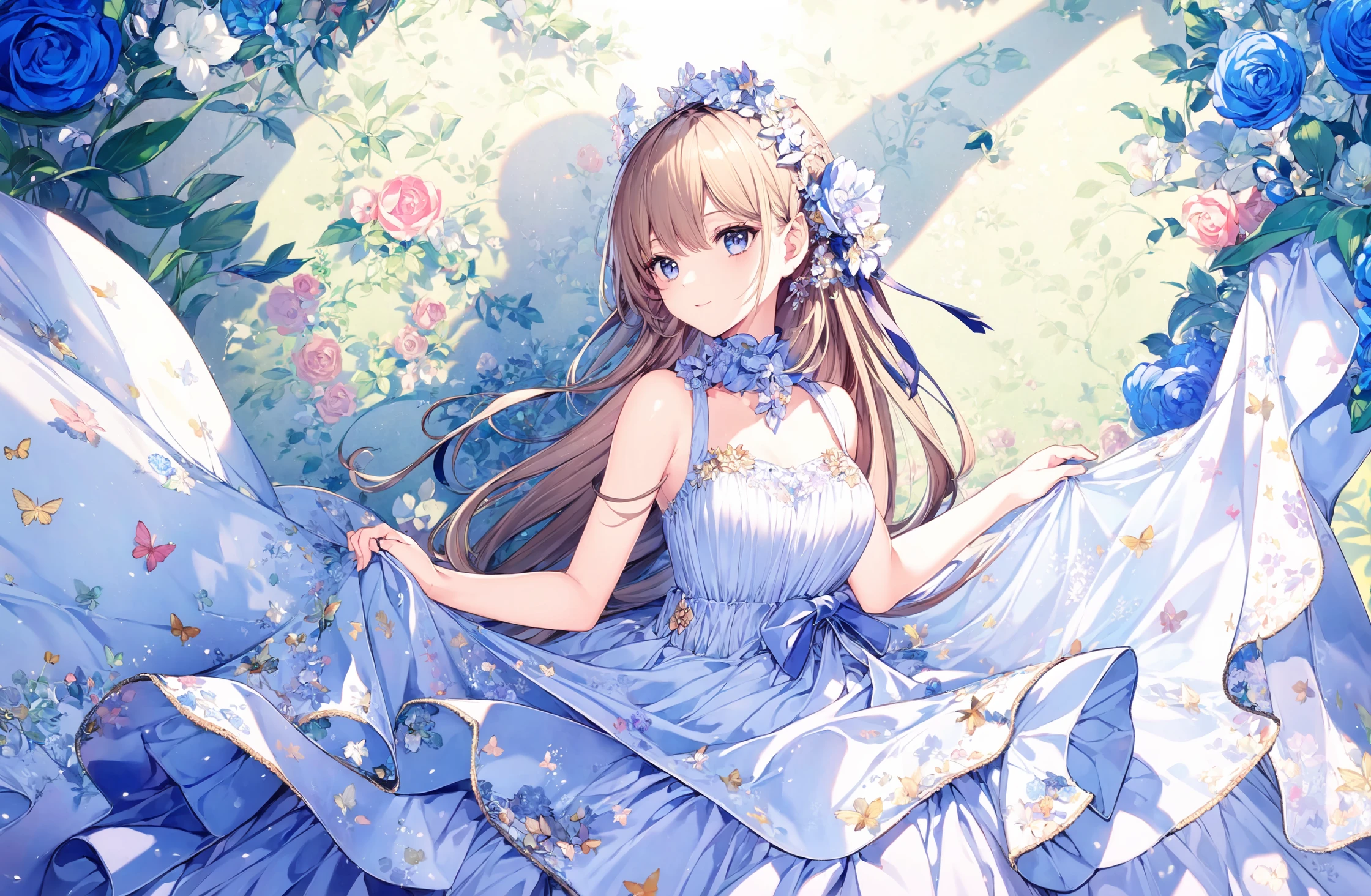 masterpiece,high quality,absurdres,highres,1girl,solo,<lora:nardack:0.8>,nardack,<lora:add_detail:0.4>,long hair,dress,