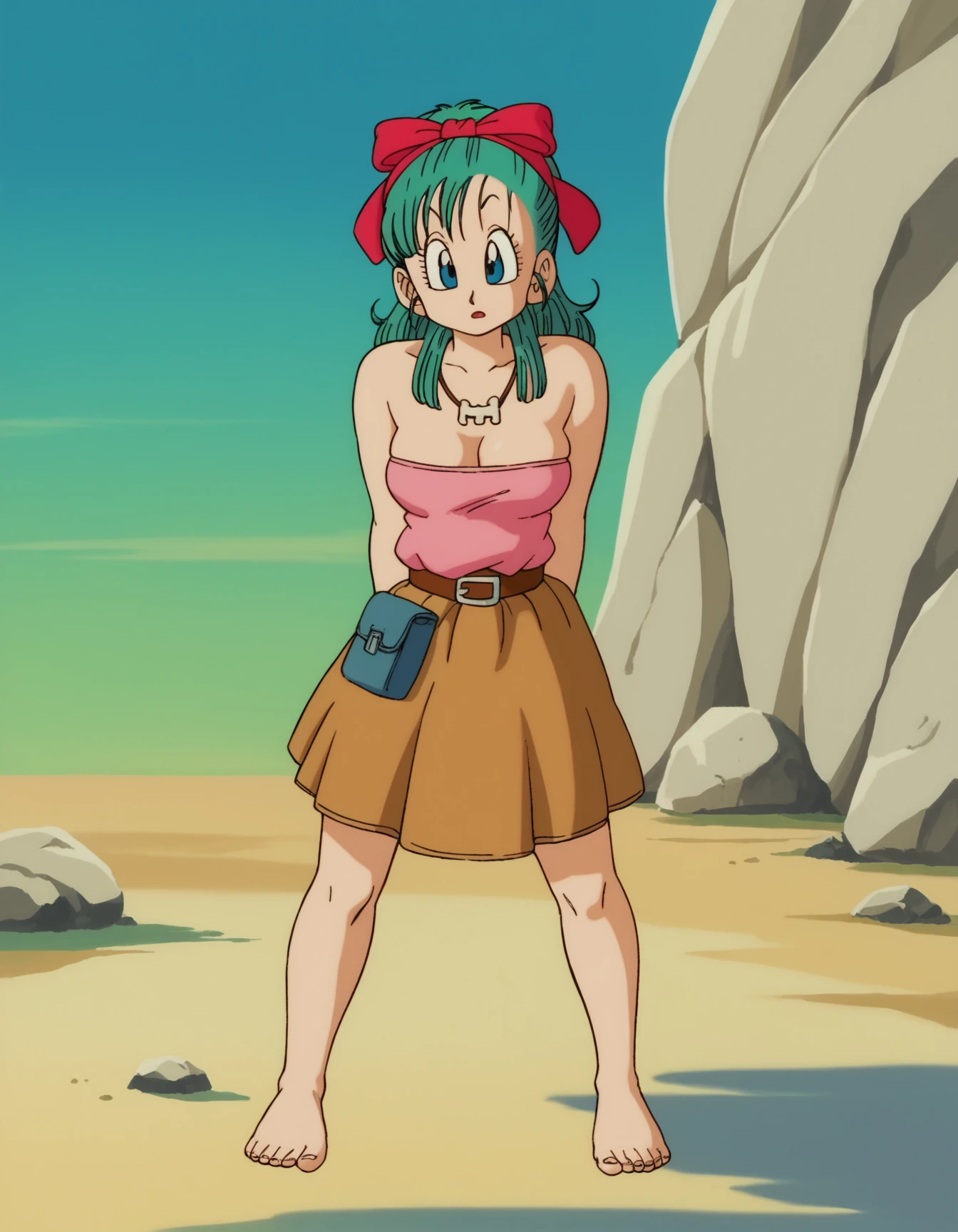 zPDXL, score_9, score_8_up, score_7_up, source_anime,
1girl, solo, <lora:EarlyAkira_v3:0.8> drgbls1, female prehistoric cavewoman wearing Worn hide bustier with tribal markings, worn hide skirt, feathered headband, barefoot, bone necklace,hide belt, bulma, blue hair, blue eyes