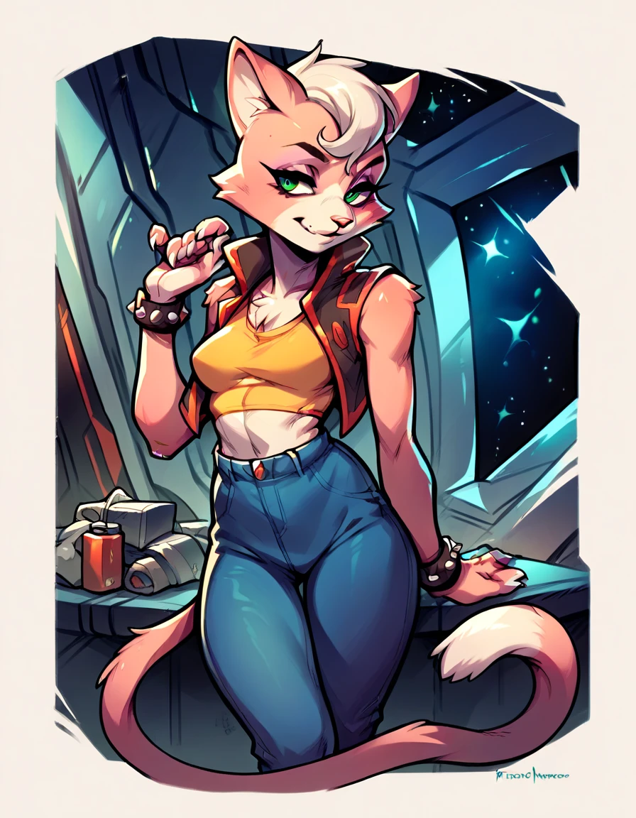 score_9, score_8_up, score_7_up, score_6_up, score_5_up, score_4_up, <lora:Katt_Monroe_V2_r3:0.8> katt monroe, source_furry, source_cartoon, petite, in spaceship