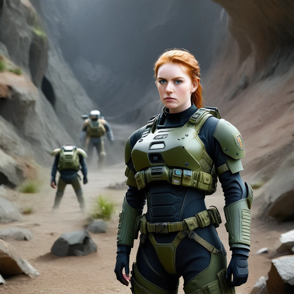 basado_en_la_pelicula_prometheus__mujer_perteneciente_a_la_tripulacion_de_la_spacecraft_prometheus__cintura_delgada_y_caderas_gruesas___abdominales y piermas musculosas. atacada por xenoform