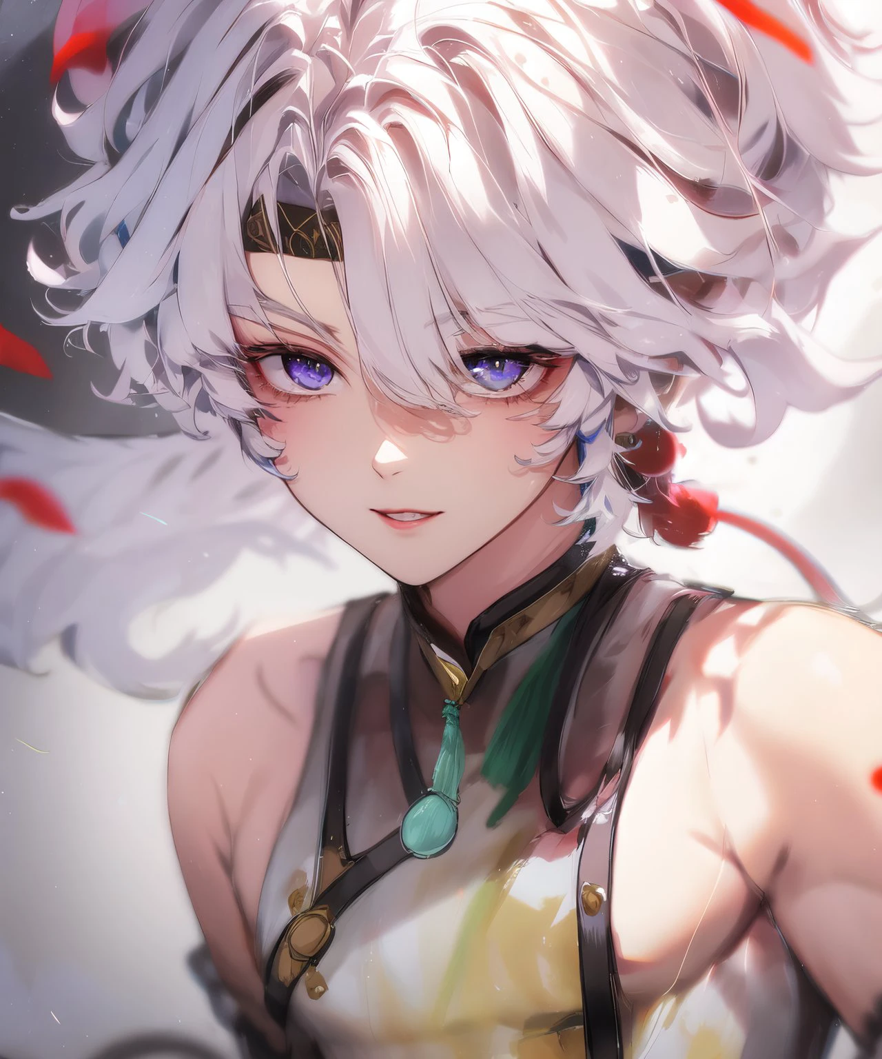 (lingyang:0.8), 1 boy, <lora:lingyang:1>, <lora:enhancerV3-sd1-5:0.8> detailed,skin,texture,volumetric,light, detailed face,