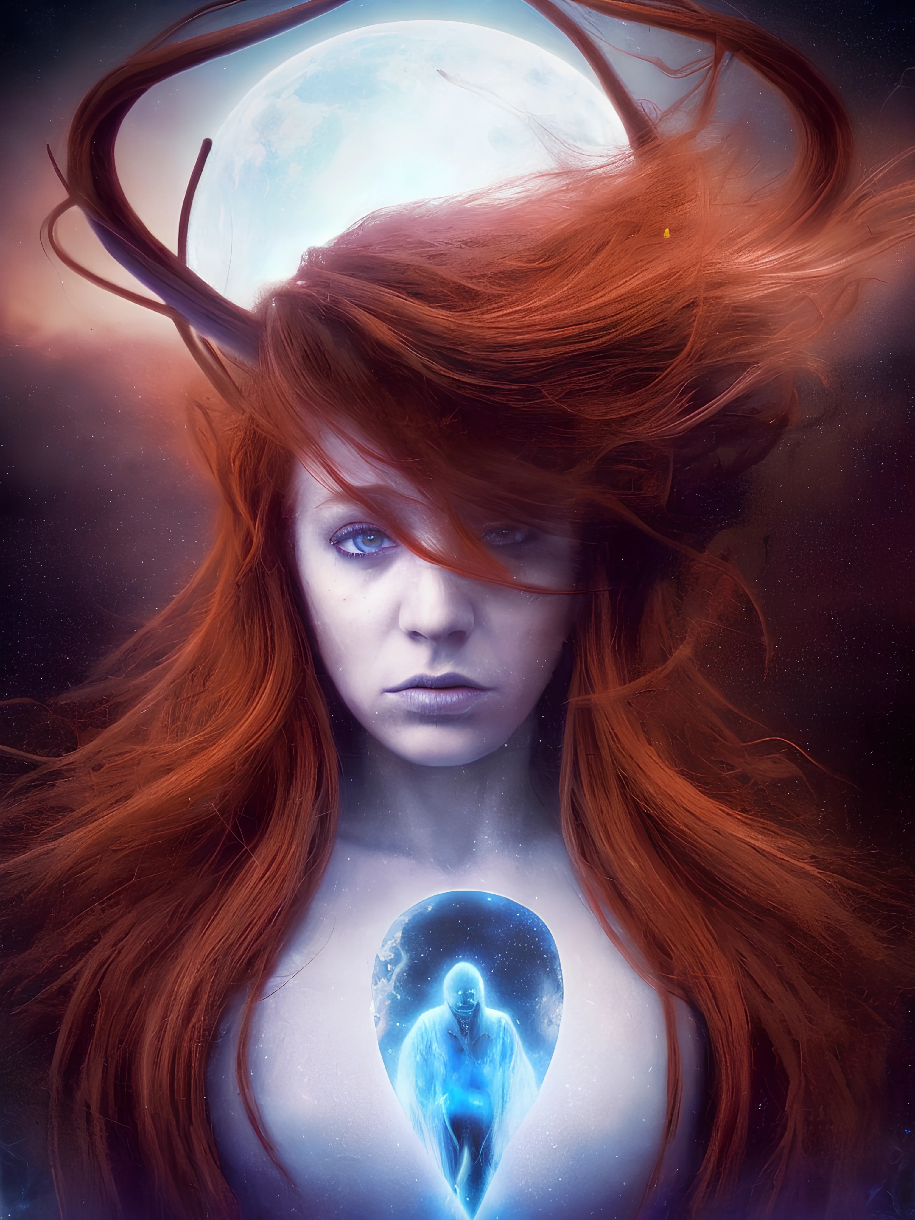 redjade_v3, weird, long red hair, human thoughts, elegant, intricate, crisp quality, ultra-detailed, dreamy female portrait on black canvas, closed eyes, masterpiece, expert, insanely detailed, 4k resolution,high quality, best quality, vivid, detailed background, digital art, ethereal, dreaming, cosmic light, very sharp focus, Hyper detailed, Hyper realistic, spiritual, surreal, atmospheric, High resolution, High contrast, dark angle, 8k <lora:marionevado_v2_lora:0.8> marionevado_v2 <lora:redjade_v3_lora:0.5>