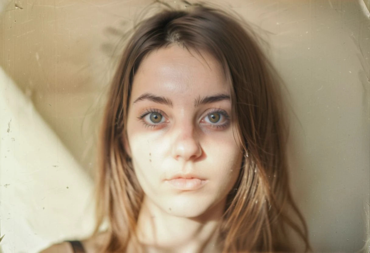 artistic portrait woman, looking at the viewer, (beautiful detailed face:1.4), creative, (shadow detailed:1.2), (highly detailed:1.4), vibrant light, polaroid, cute, ultrarealistic, (beautiful and aesthetic:1.4), masterpiece, (fisheye:1.6)