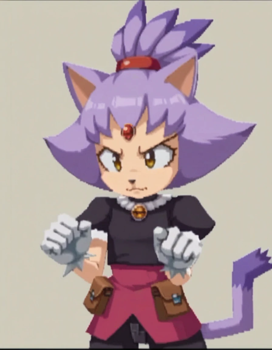 zPDXL, score_9, score_8_up, score_7_up, source_anime, 1girl, solo,
<lora:RockLegend_v1:1> rcklgnd, Blaze the Cat, purple cat, cat tail, cat ears, purple fur, white fur, two-tone fur, white gloves, flat chest, , child, giggling, shoulder_carry, wearing Beaded buckskin tunic, fringed buckskin trousers, feathered headpiece, beaded moccasins, leather pouch with intricate beadwork and quillwork