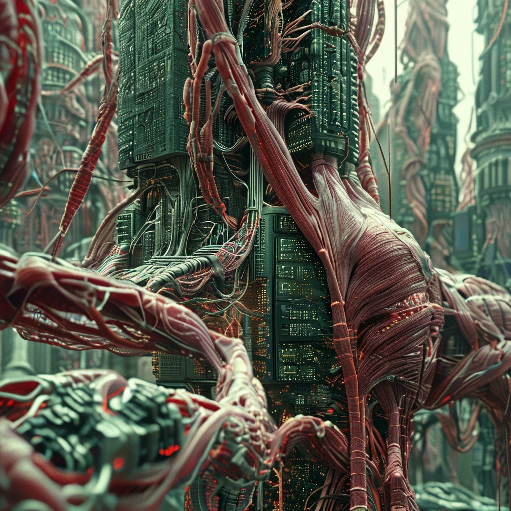 cyberanatomy futuristic city, big city, cinematic<lora:cyberanatomy:1>
